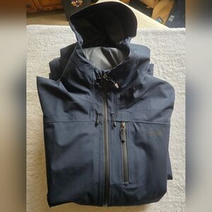 Sitka GoreTex Waterproof Gravelly Shell Jacket Rain Hunting Fishing Coat Blue XL